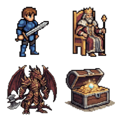 Classic Retro RPG Pixel Art Emoji