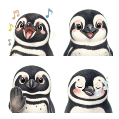 Watercolor Magellanic Penguin Emoji