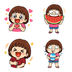圓眼女孩日常表情貼