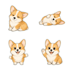 柯基犬線稿淡彩1A