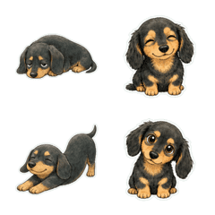 臘腸犬線稿淡彩1A
