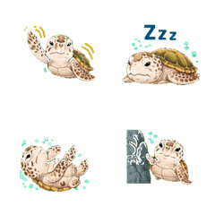 Sparkle Sea Turtle Emoji Pack 40