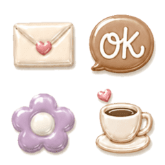 Muted colors, simple emojis