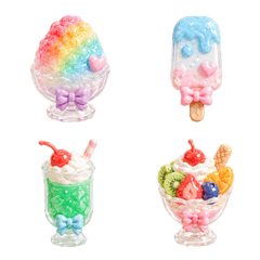 Glossy Summer Sweets & Food Emoji