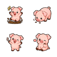 Pink Piglet Funny Poses