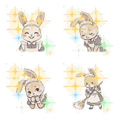 Animated Gentle Rabbit Maid Emojis