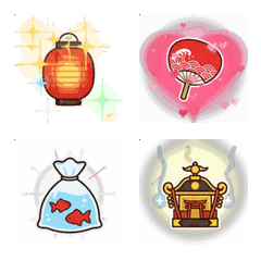 Animated Cute Japanese Festival Items