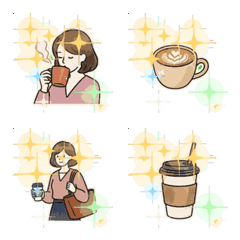Animated Cafe Girl Muted Color Emoji
