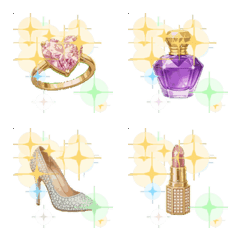 Animated Cute Girls Jewelry Gem Emojis