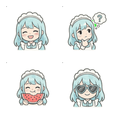 Animated Cool Blue Subculture Maid