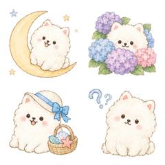癒しのふわふわポメラニアン 夏絵文字