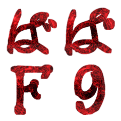 緋紅晶墨假名字母貼