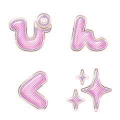 クリームライトメッシュピンク ♡字