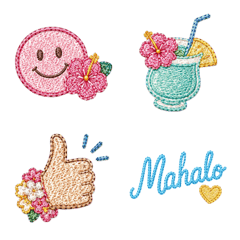毎日使える！ハワイアン刺繍絵文字