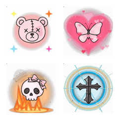 Pink Jirai-kei & Menhera Emojis