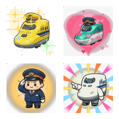 Animated Cool Shinkansen at Work Emojis