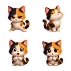 ネオン風三毛猫1A