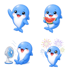 Squishy Baby Dolphin Summer Emojis