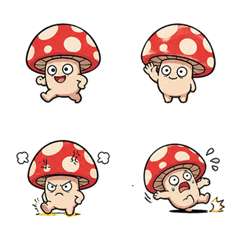 ひとりキノコの赤白絵文字