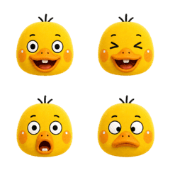 Yellow Duck Emoji Many Moods