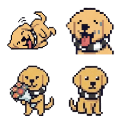浮き輪犬の絵文字　ドットバージョン