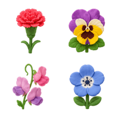 クレイ絵文字＊世界の花