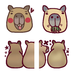 【カピバラがいっぱい☆】絵文字
