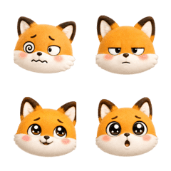 Cute Fox Emoji Many Moods