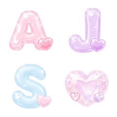 astel Heart Alphabet Emojis