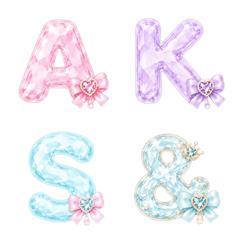 Pastel Jewel Ribbon Alphabet