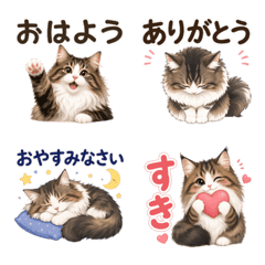 Norwegian Forest Cat Daily Emojis