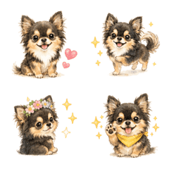 Soft Watercolor Chihuahua Daily Emojis 1