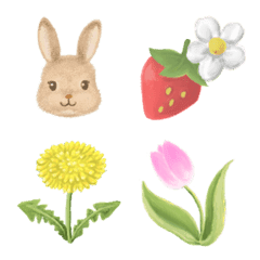 花とうさぎの絵文字