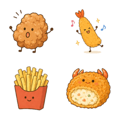 Cute Fried Food Emojis
