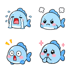 Cute Round Fish Emoji for Chat