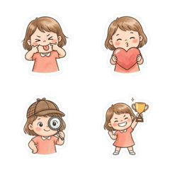 女孩搗蛋日常表情貼