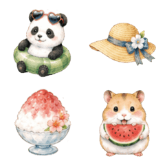 Soft Summer Animal Emojis