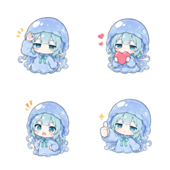Droopy-Eyed Jellyfish Girl Emoji