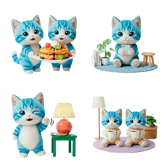 Plush Blue Cat Emoji Daily/'26