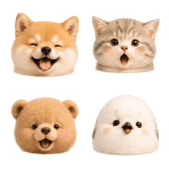 ふわもこ日和「顔」/喜怒哀楽アニマル