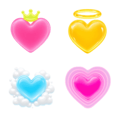ネオン♡ぷるぷるハート絵文字