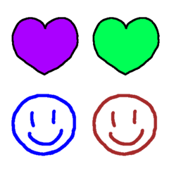 Colorful Hearts & Smile Mark Emojis