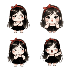 The girl with the red bow