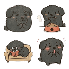 Black Toy Poodle Roll Emoji