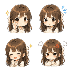 Cute Everyday Girl Emoji  Face Only