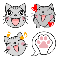 A silver cat face emoji