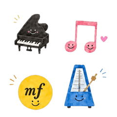 Emoji Piano dan Not Musik Bergerak