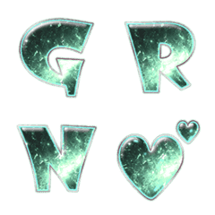green sparkle glitter alpha...