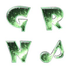 yellow green sparkle alphabet Vol1