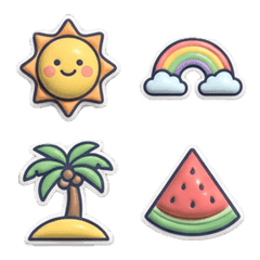 夏を感じる！ぷっくり絵文字